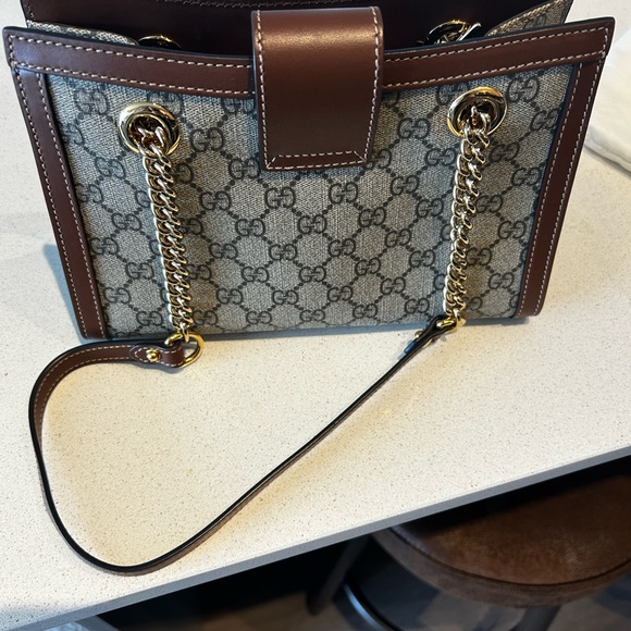 Gucci Small Brown Monogram Supreme Padlock Shoulder Bag - Picture 3 of 7